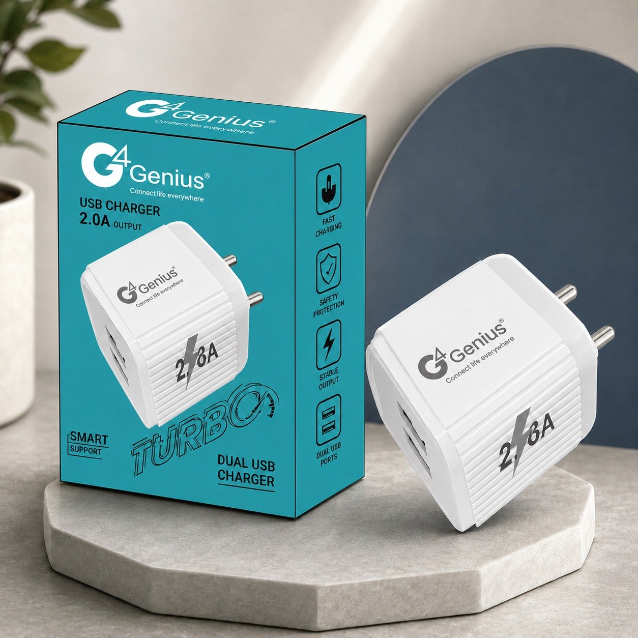 Dual USB Charger 2.0A Output